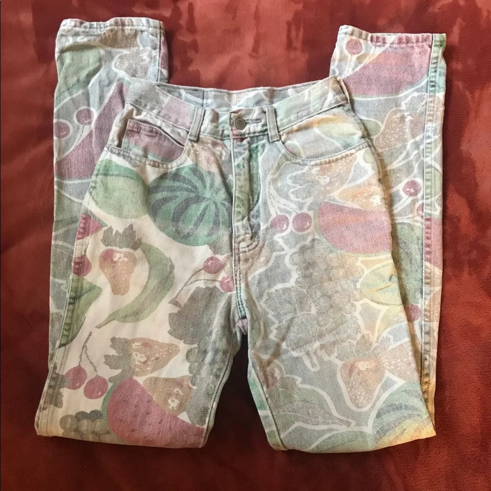Vintage Jeans with Rare Fruit Print